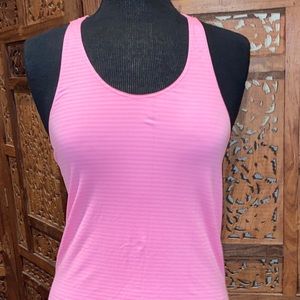 Under Armour Pink Striped Fitted Tank Top Small